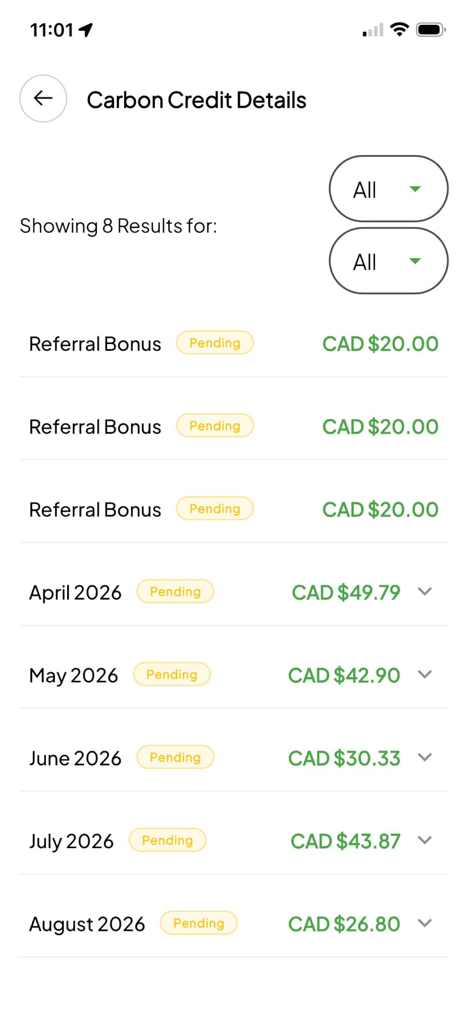 Carbon Credit Interface
